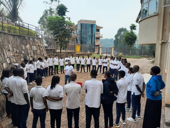 How do midwifery students from the University of Rwanda contribute in the prevention of adolescent pregnancies for in-school children in Rwanda?